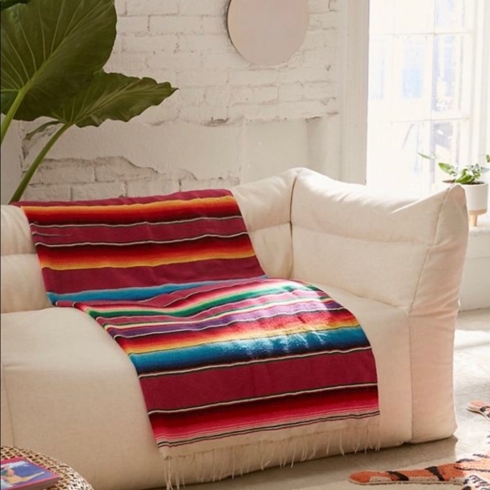 Woven Rainbow Stripe Beach Blanket